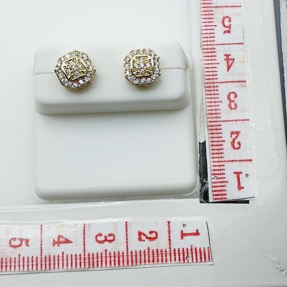 14K Gold Plated Cubic Zircon Earrings, INUS1BR319 - Picture 10 of 10